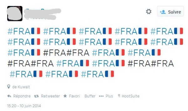 Tweet contenant uniquement des hashtags